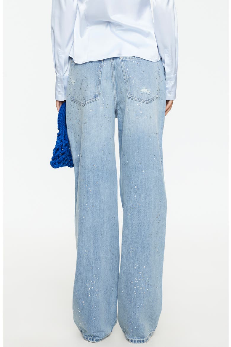 Diamante Wide Leg Jeans, Alternate, color, LIGHT DENIM