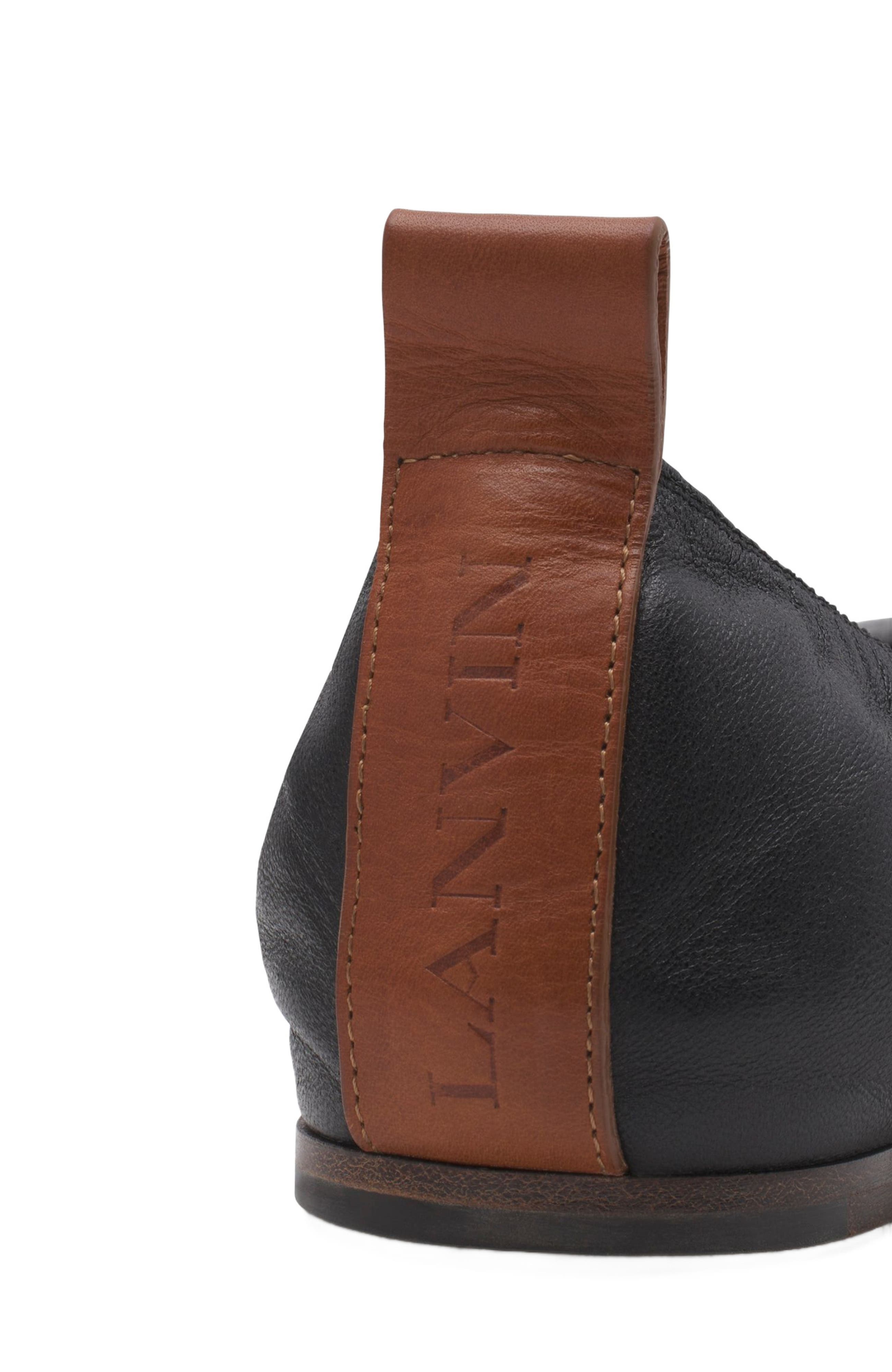 Lanvin THE LEATHER BALLERINA FLAT, Alternate, color, Black