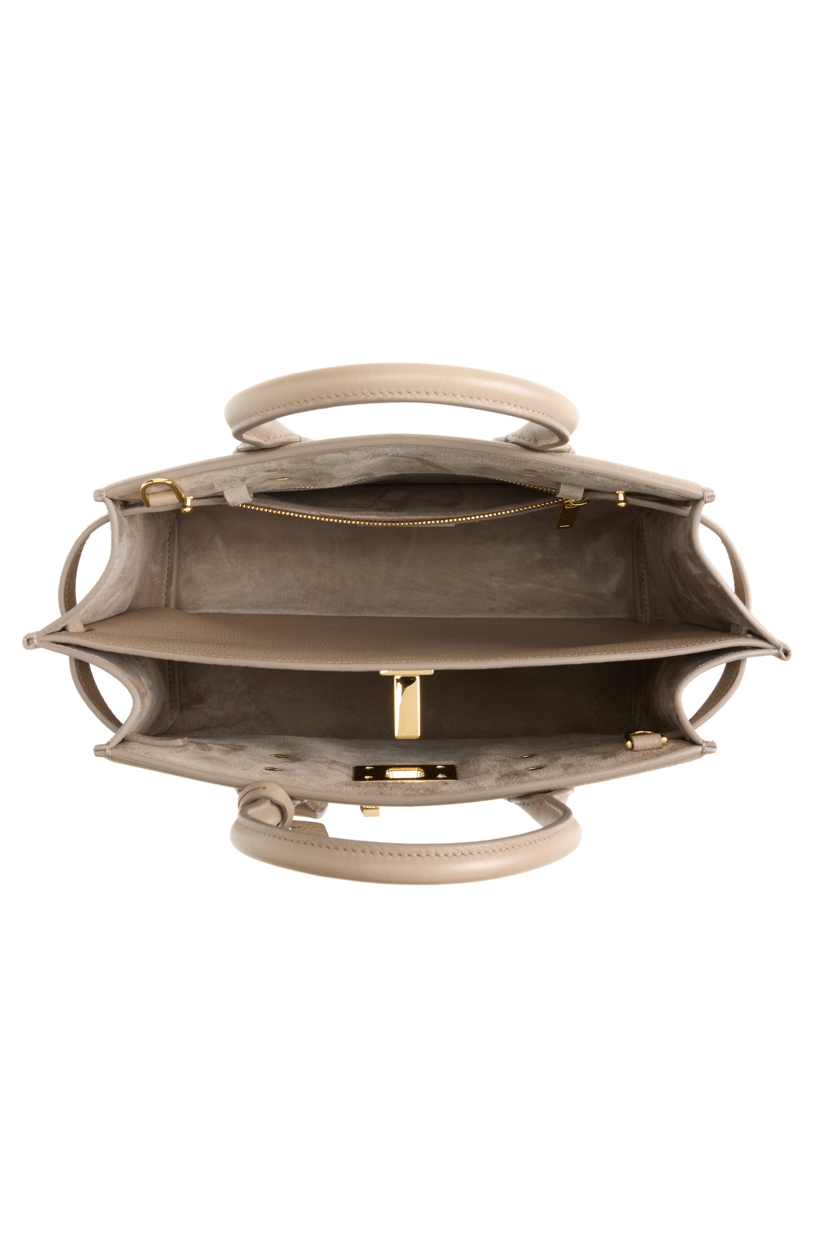 FERRAGAMO Small The Studio Soft Leather Top Handle Bag, Alternate, color, Warm Taupe