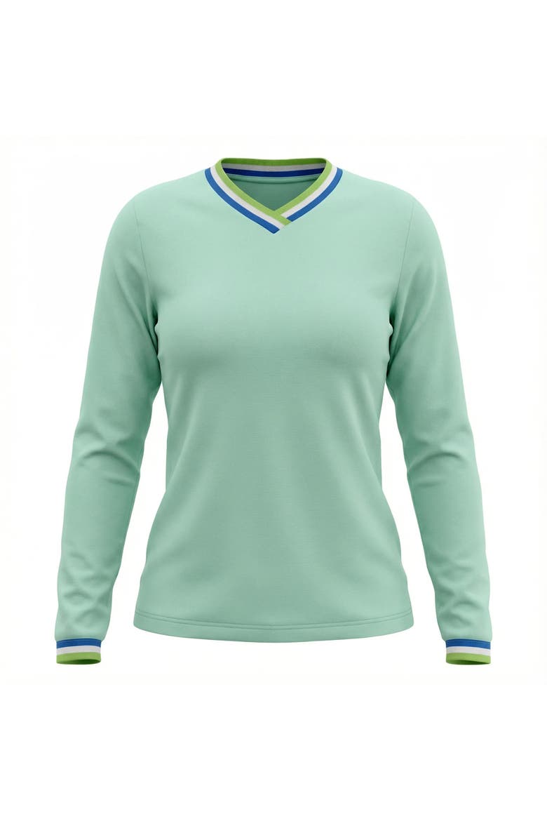 Ribbed V-Neck Long Sleeve Tee, Main, color, Ice