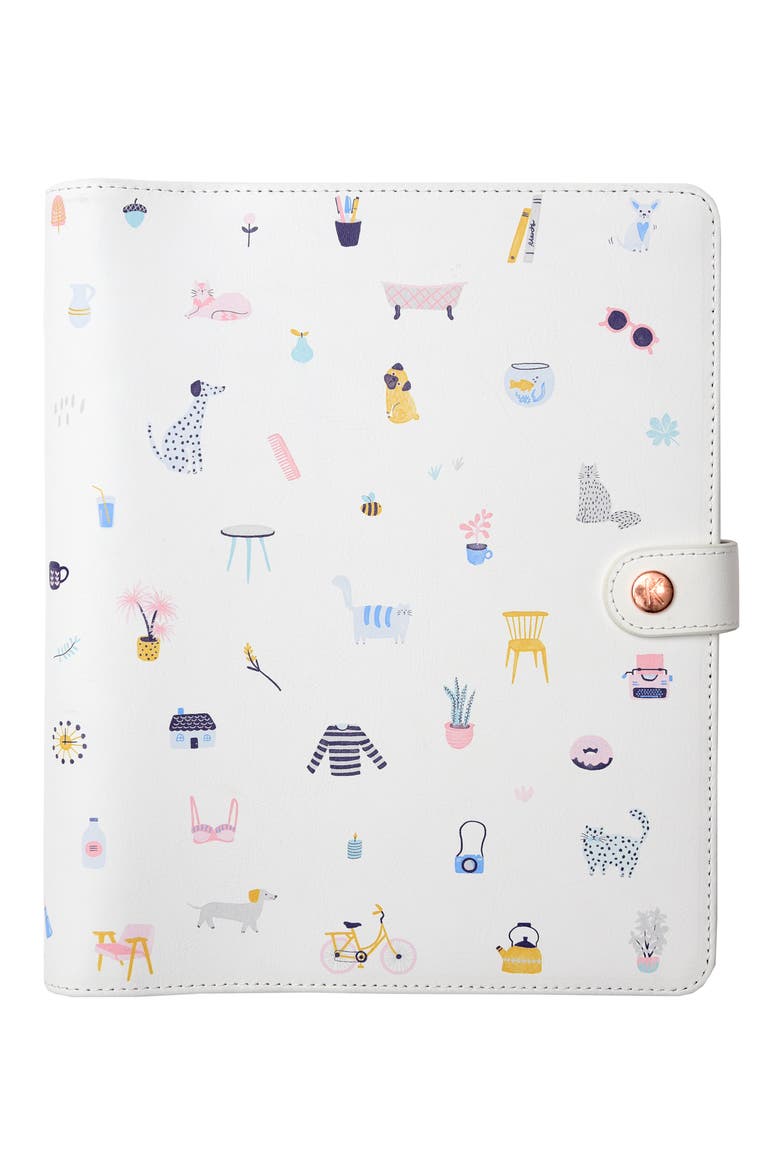 Large Leather Planner, Main, color, CREAM