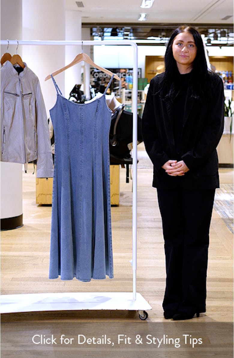 Denim Fit & Flare Midi Dress, sales video thumbnail