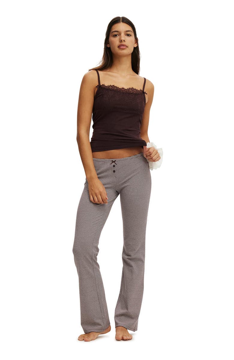 COTTON ON BODY Women's Dreamy Soft Lace Overlay Cami, Alternate, color, Chocolate Plum