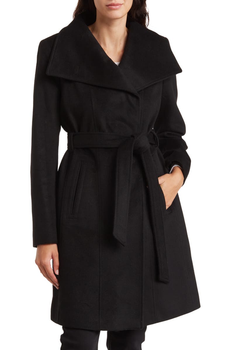 Michael Kors Asymmetric Wool Blend Coat, Main, color, 
