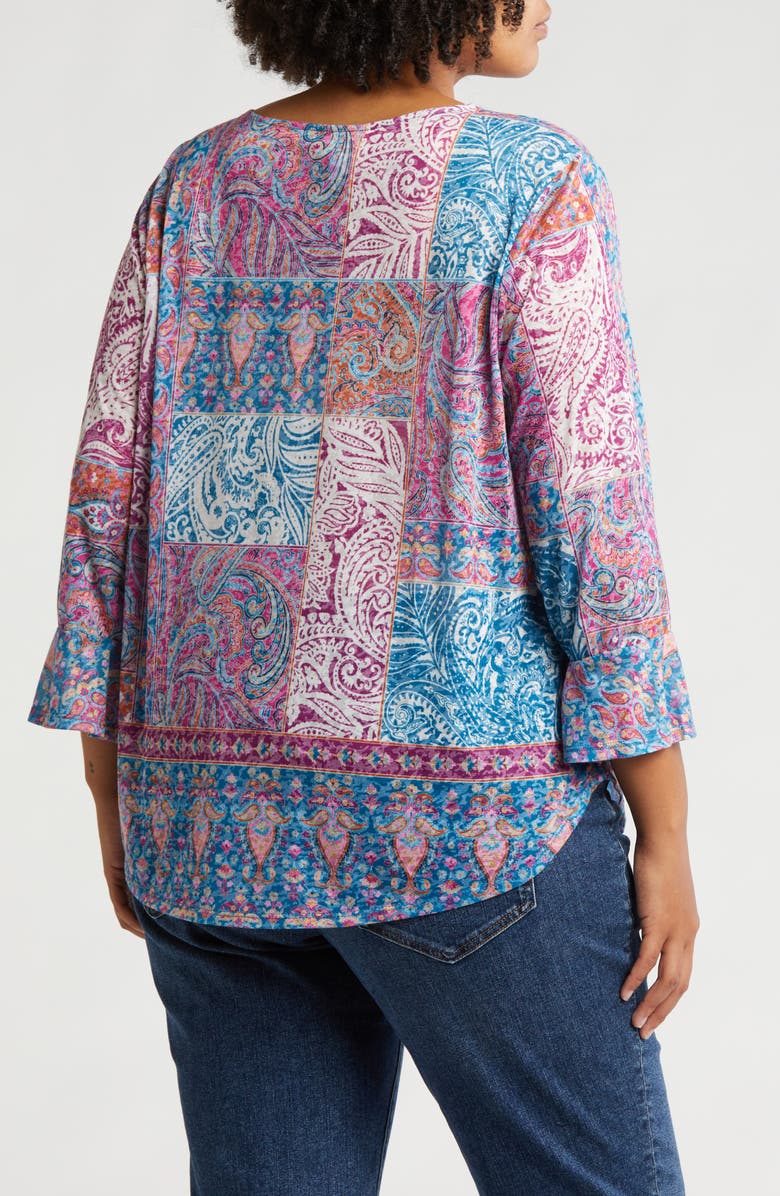 RUBY RD Paisley Print Long Sleeve Top, Alternate, color, 