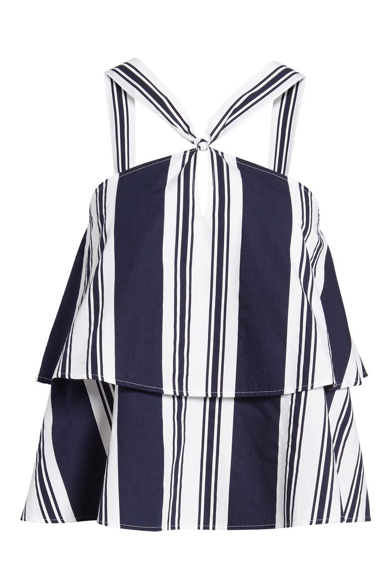 Stripe Poplin Halter Top, Alternate, color, NAVY PEACOAT UMBRELLA STRIPE