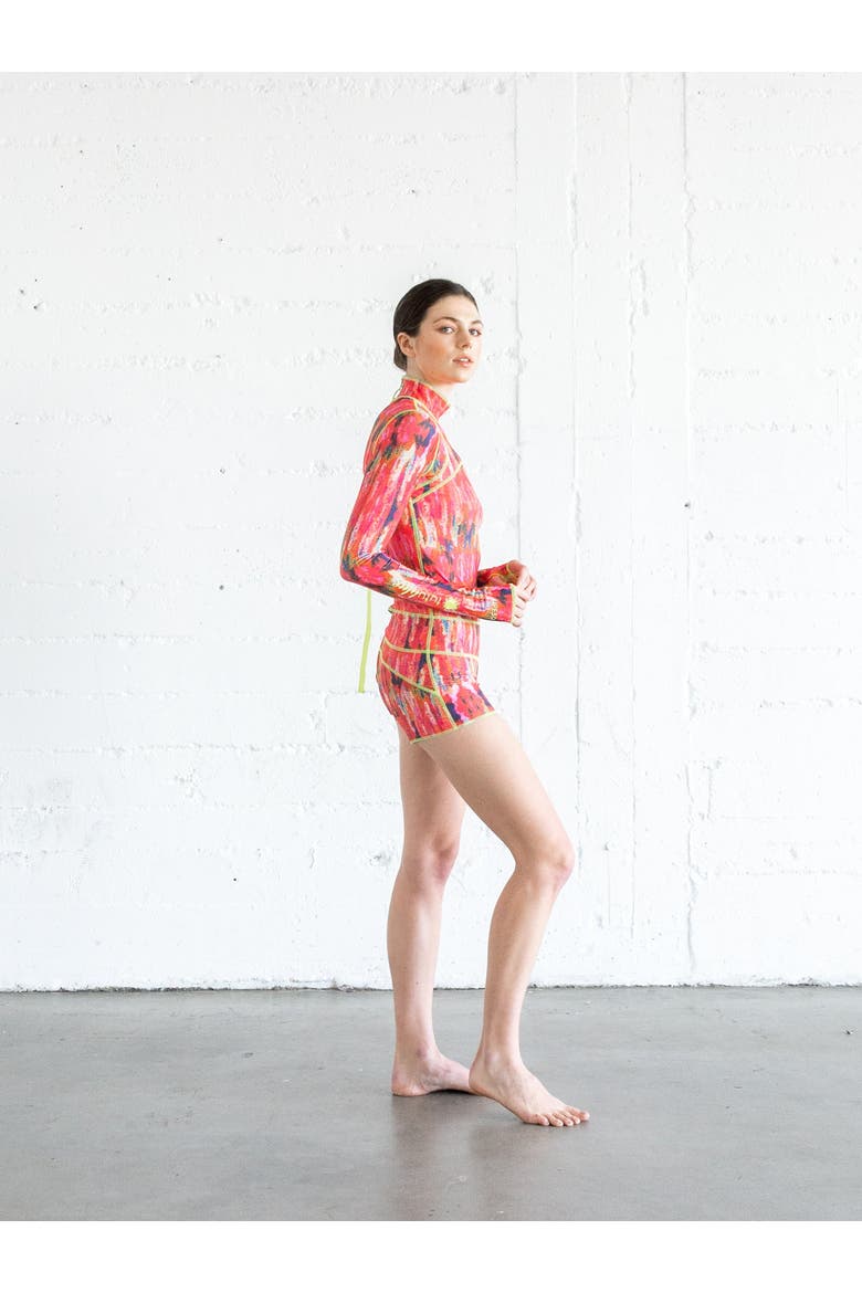 Women's Short One-Piece Swimsuit - UPF 50+, Alternate, color, Vibrant Orange Red