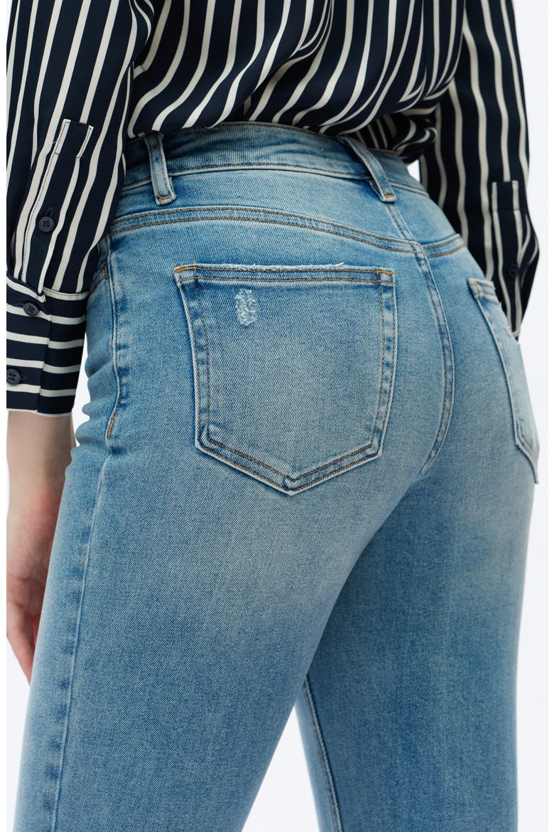 Ripped Mid Rise Slim Straight Leg Jeans, Alternate, color, VINTAGE MEDIUM BLUE