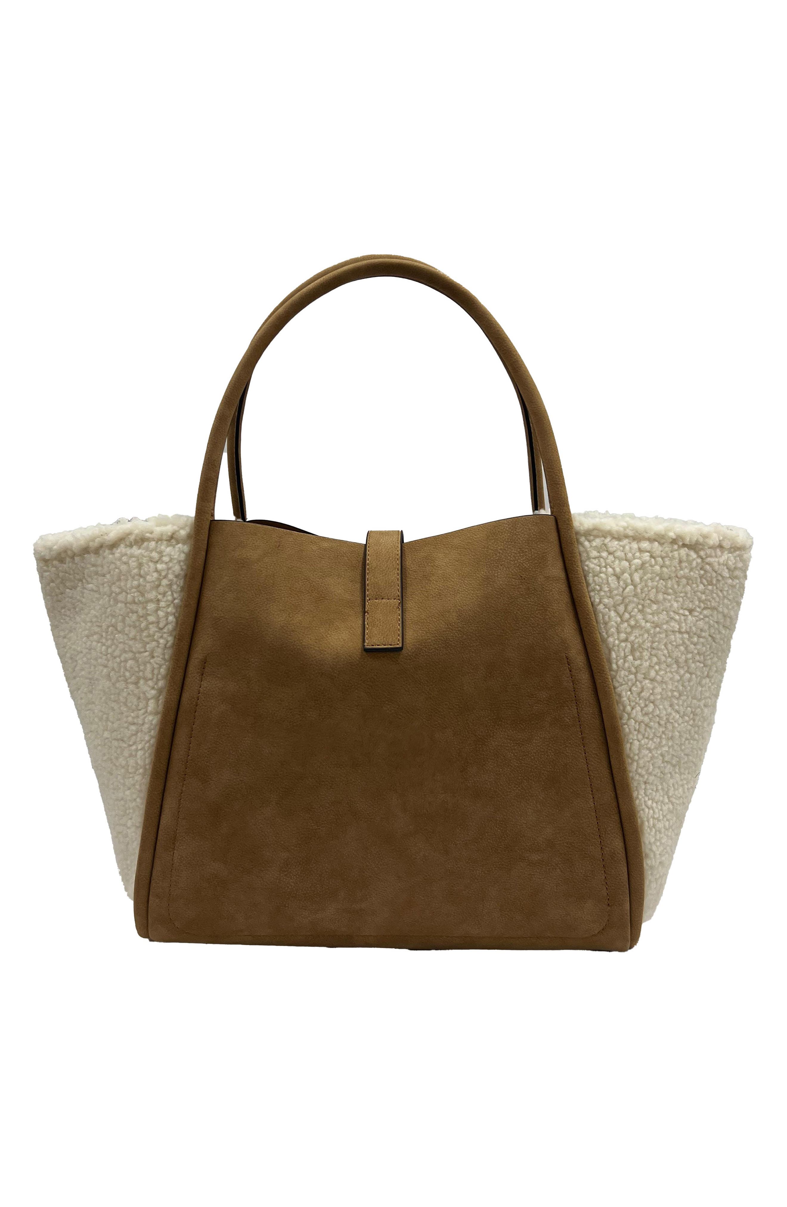 Jelavu Faux Suede & Faux Shearling Tote, Alternate, color, 