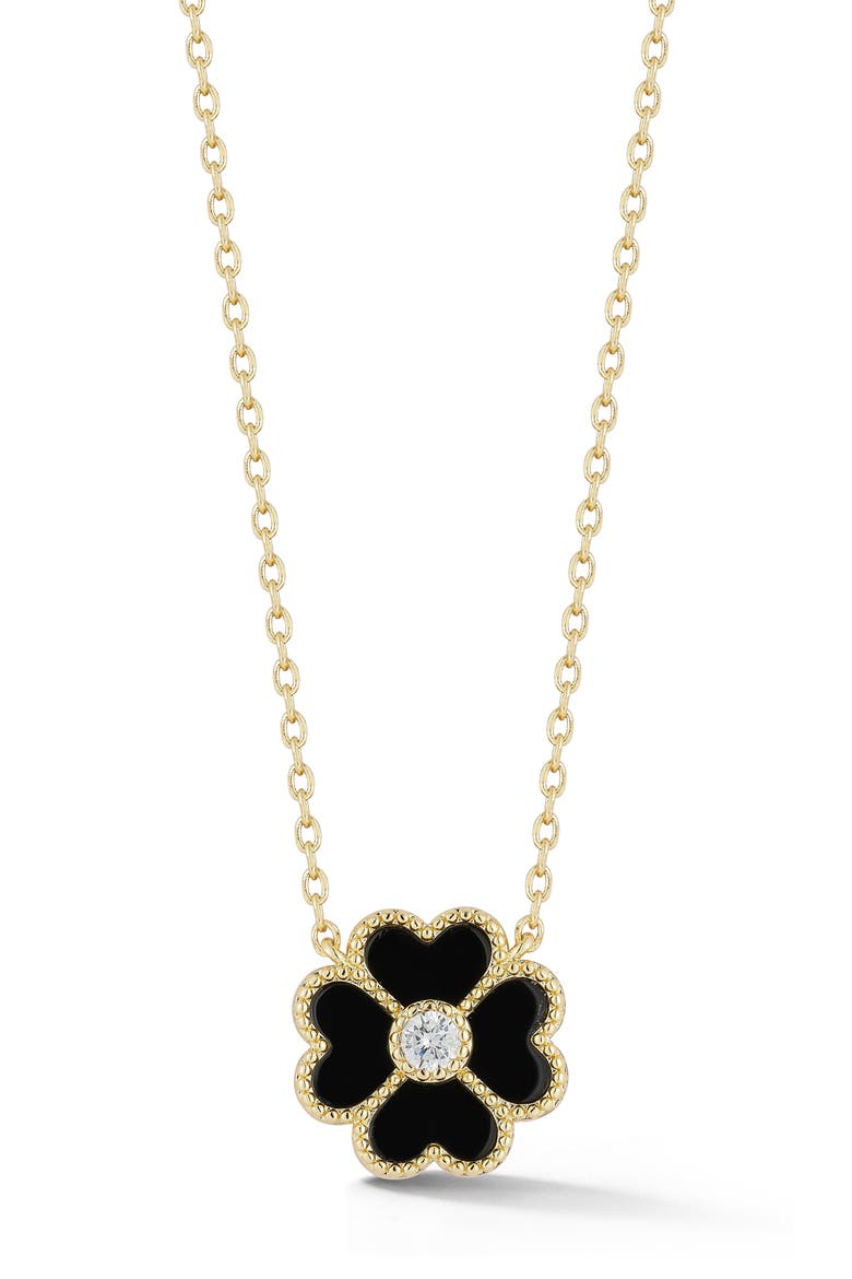 Clover Pendant Necklace, Main, color, GOLD
