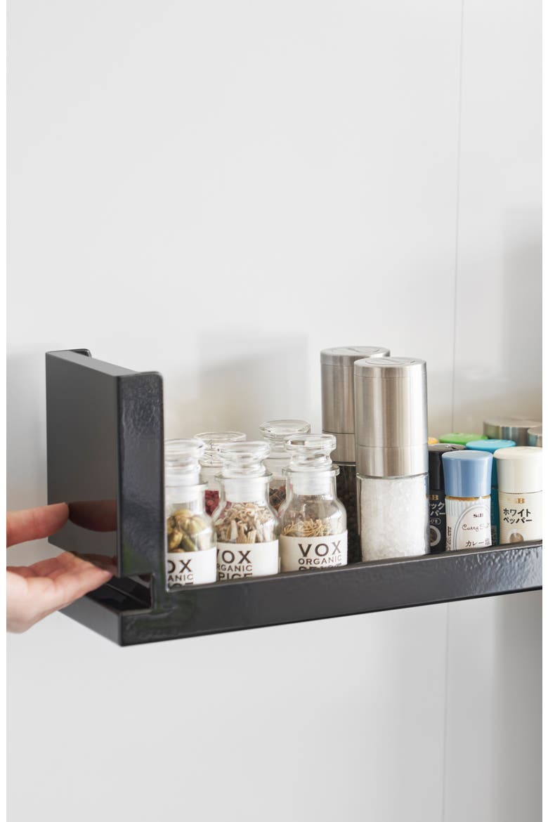 Concealable Two-Tier Spice Rack, Alternate, color, BLACK