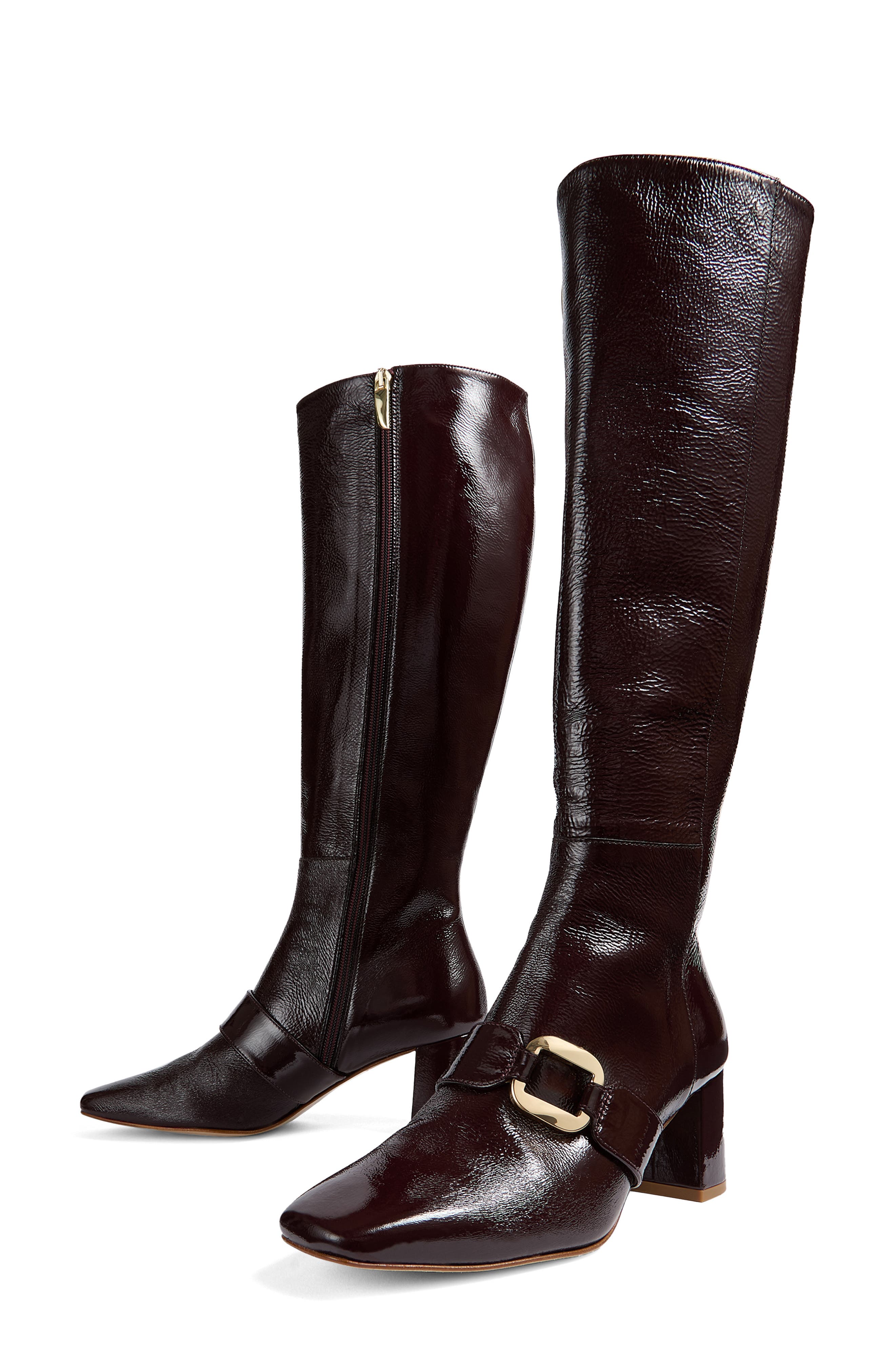 LK Bennett Gigi Oloid Block Heel Knee High Boot, Alternate, color, 