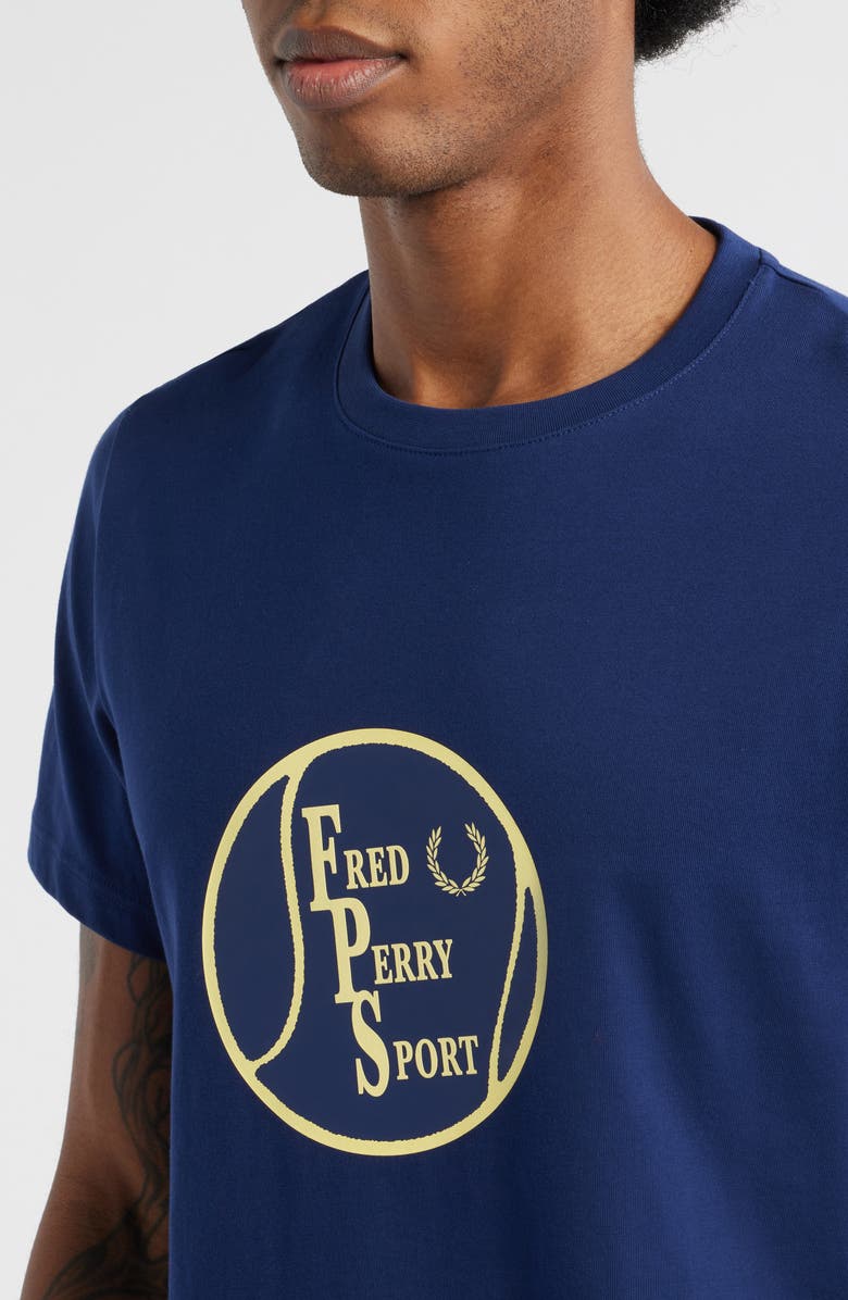 Fred Perry Tennis Logo Cotton Graphic T-Shirt, Alternate, color, French Navy