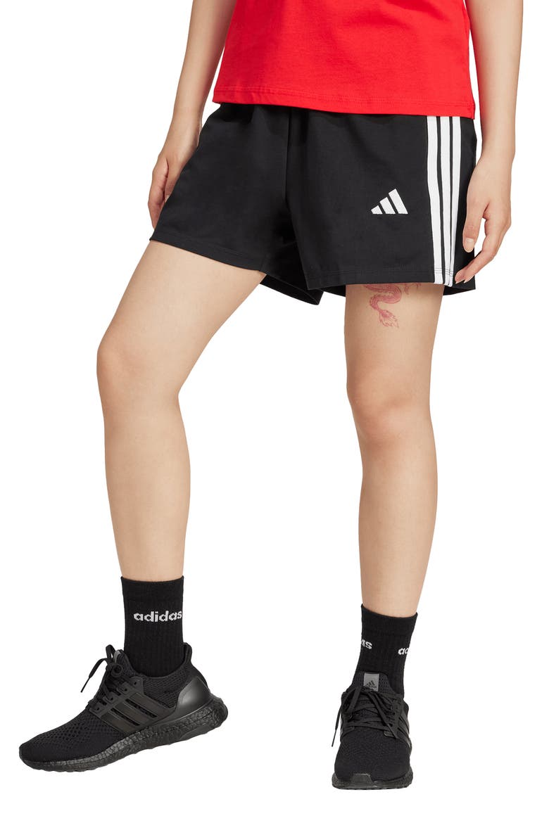 3-Stripes Shorts, Main, color, BLACK/ WHITE