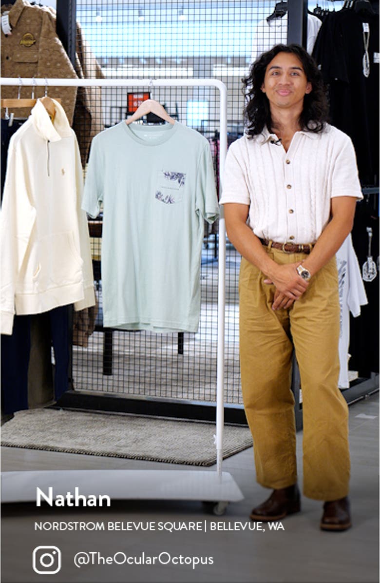 Hypnotic Breeze Floral Pocket Graphic T-Shirt, sales video thumbnail