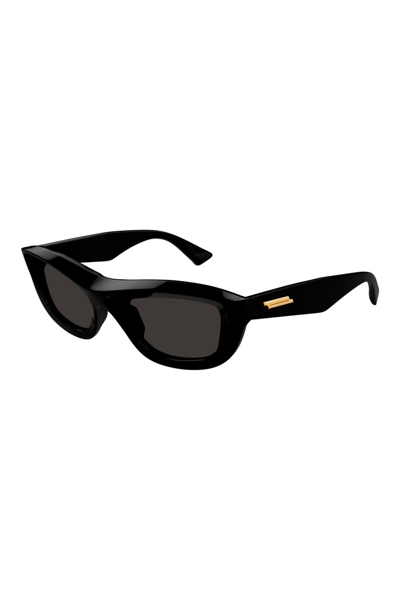 54mm Geometric Sunglasses, Alternate, color, BLACK
