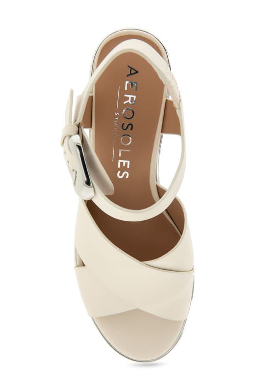 Aerosoles Zephyr Platform Sandal In Eggnog Leather