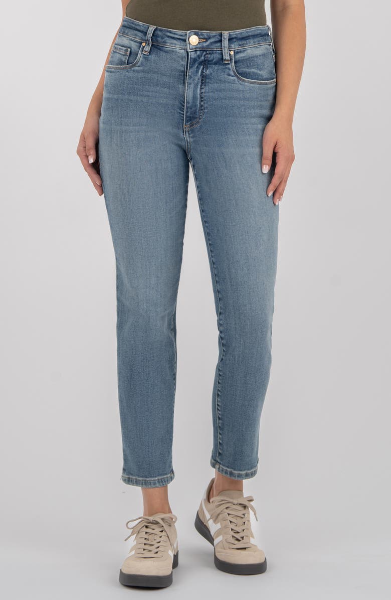 KUT from the Kloth Reese High Waist Ankle Straight Leg Jeans, Main, color, Ahead