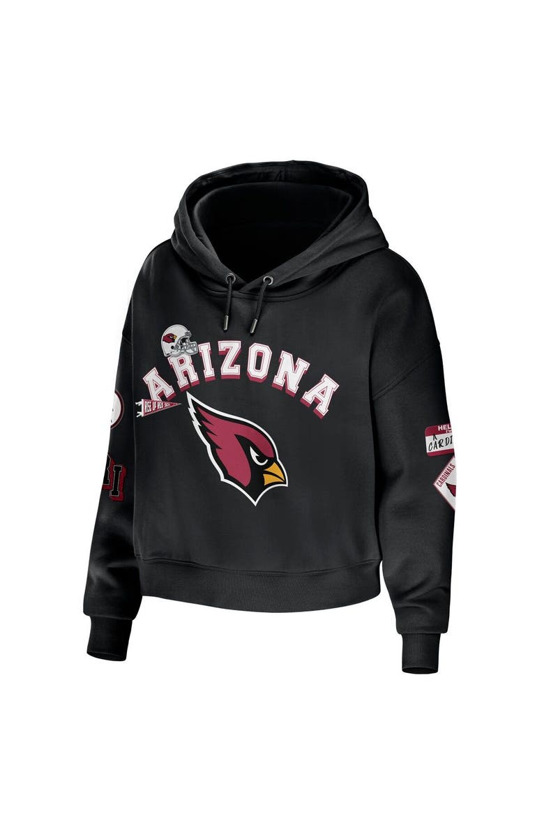 WEAR by Erin Andrews Women's WEAR by Erin Andrews Black Arizona Cardinals Modest Cropped Pullover Hoodie, Alternate, color, Black