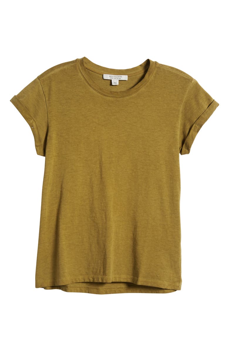 AllSaints Anna Cuff Sleeve Organic Cotton T-Shirt, Alternate, color,