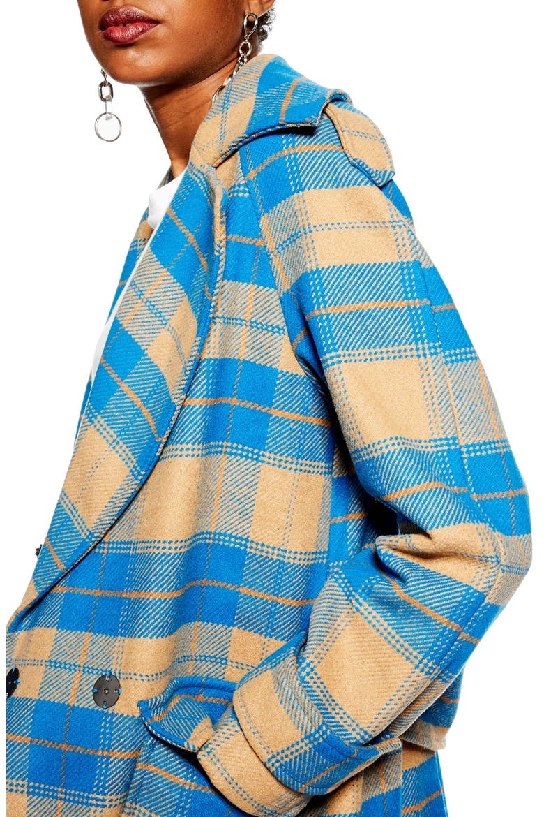 Vera Check Coat, Alternate, color, BLUE MULTI
