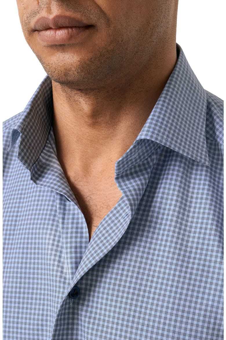 Contemporary Fit Check Twill Button-Up Shirt, Alternate, color, DARK BLUE
