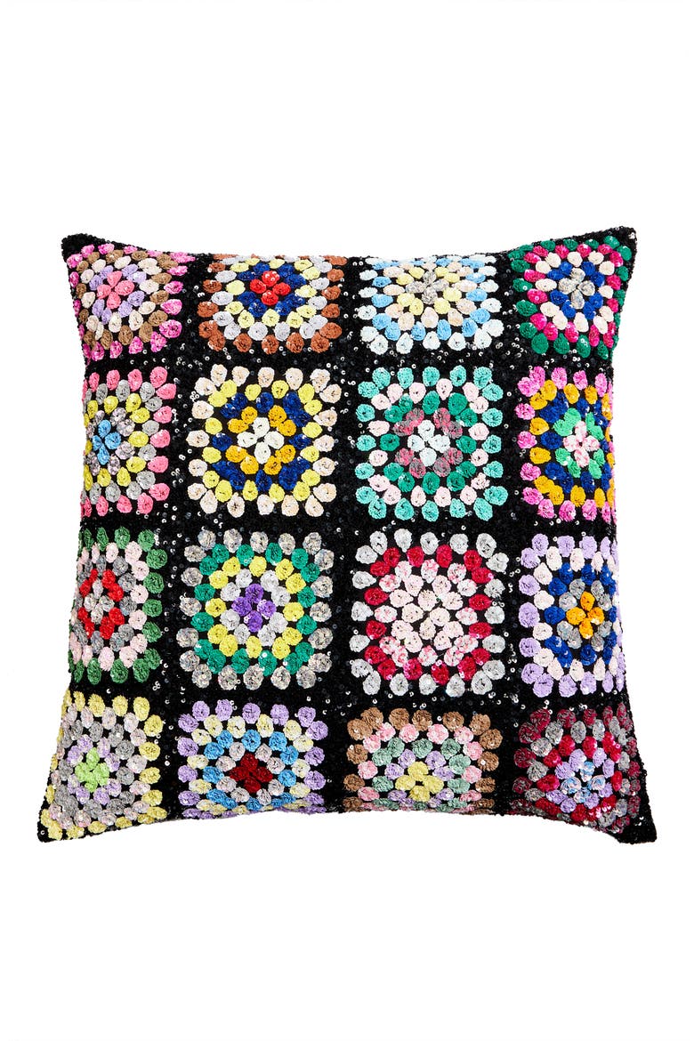 ASISH Sequin Accent Pillow, Main, color, BLACK MULTI