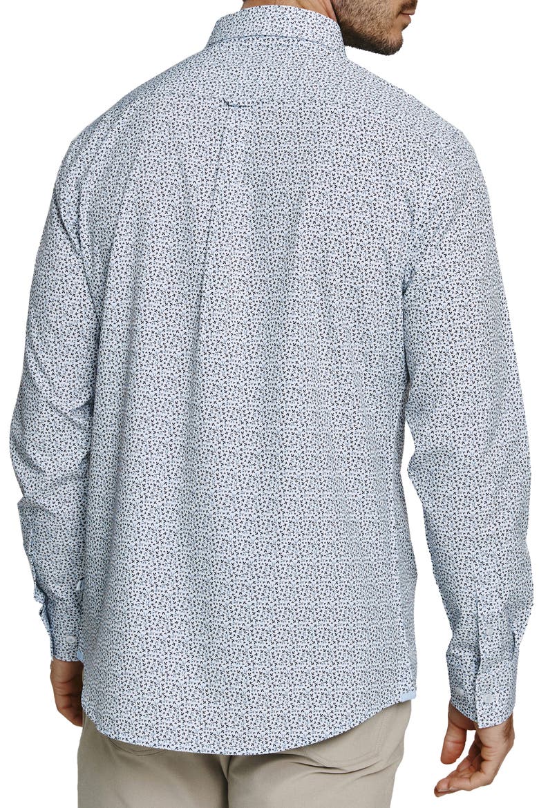 Peyton Floral Performance Button-Up Shirt, Alternate, color, WHITE