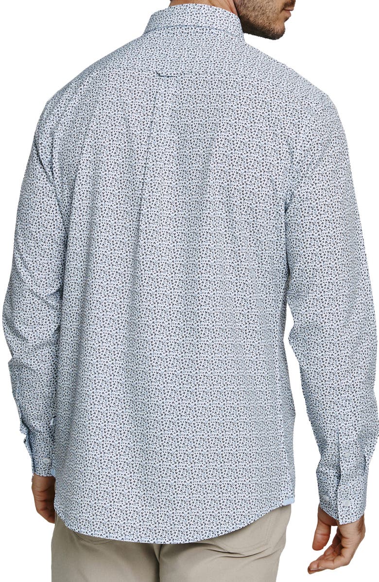 7 Diamonds Peyton Floral Performance Button-Up Shirt, Alternate, color, White