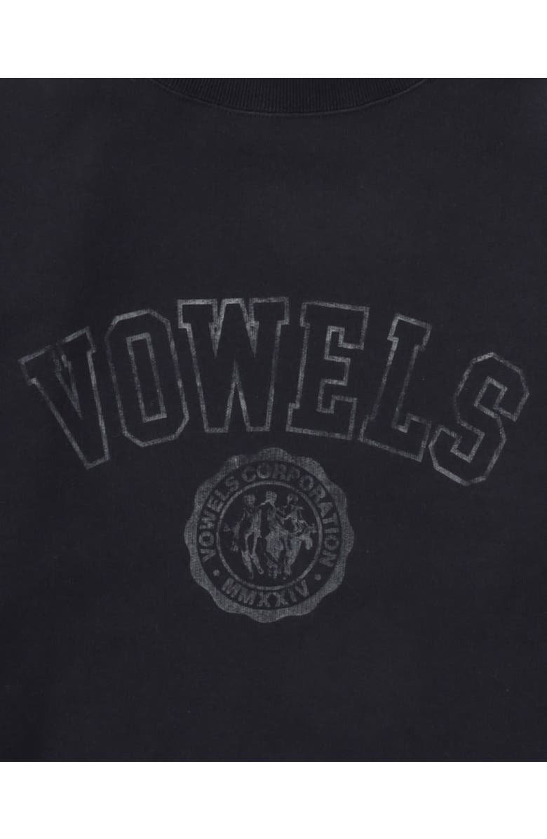 vowels Faded Collegiate Crewneck, Alternate, color, Black