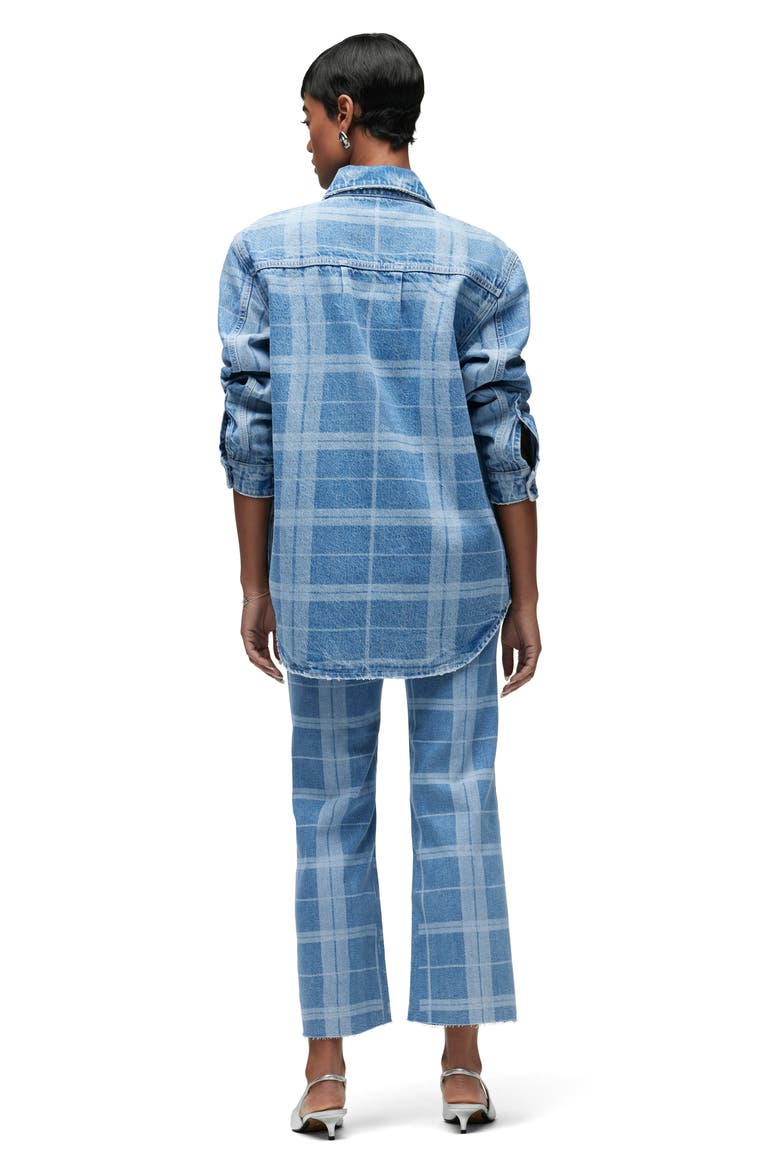 Oversize Plaid Denim Shacket, Alternate, color, RIGID PLAID