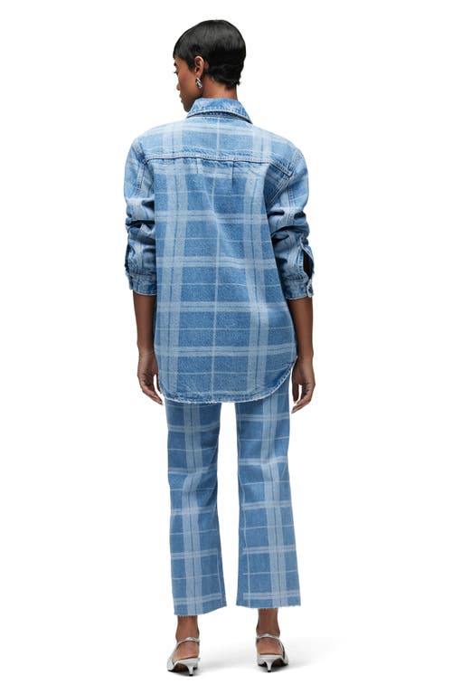 Hudson Jeans Oversize Plaid Denim Shacket In Blue