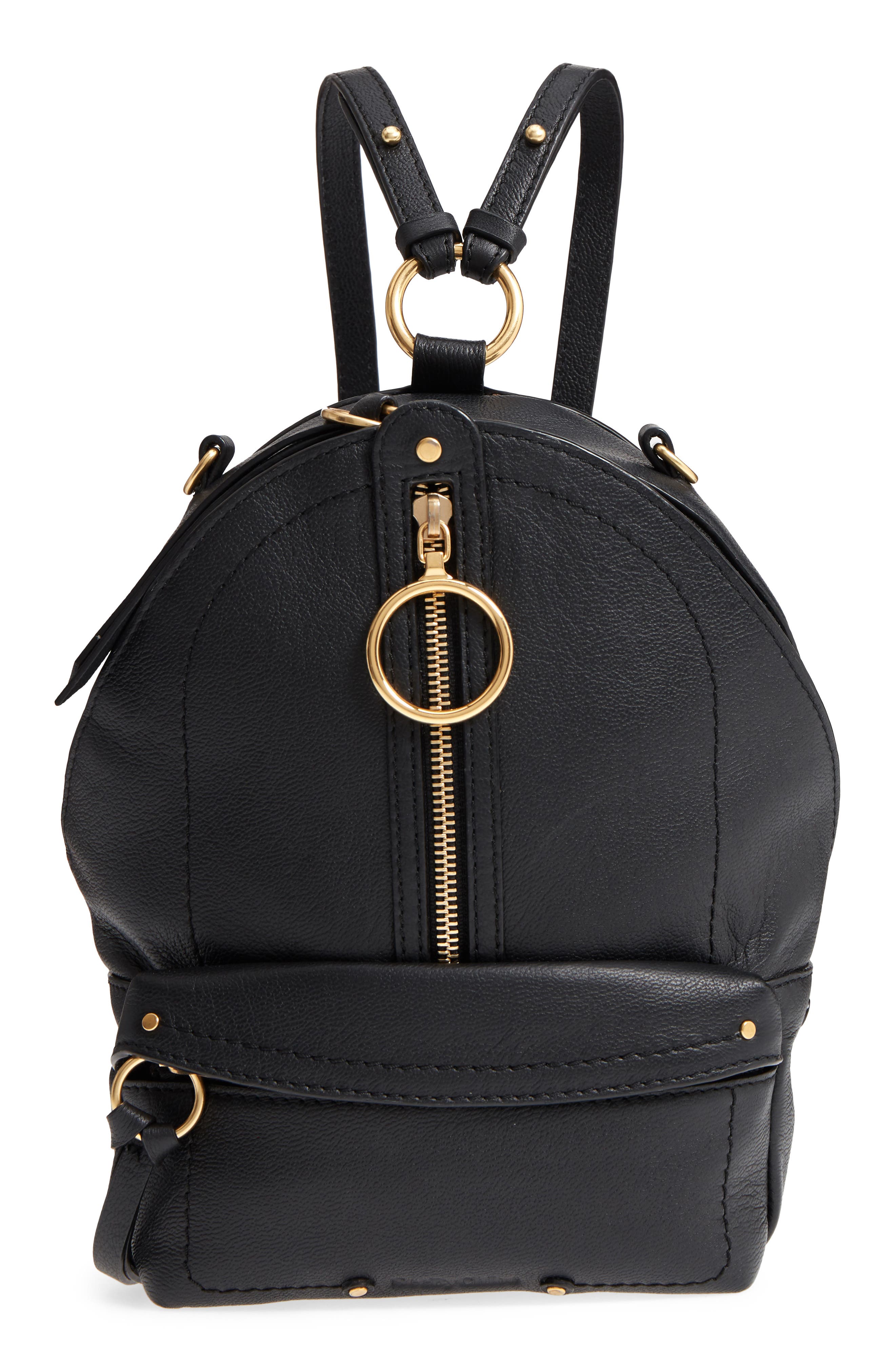 See by Chloé Mini Mino Leather Backpack, Main, color, 
