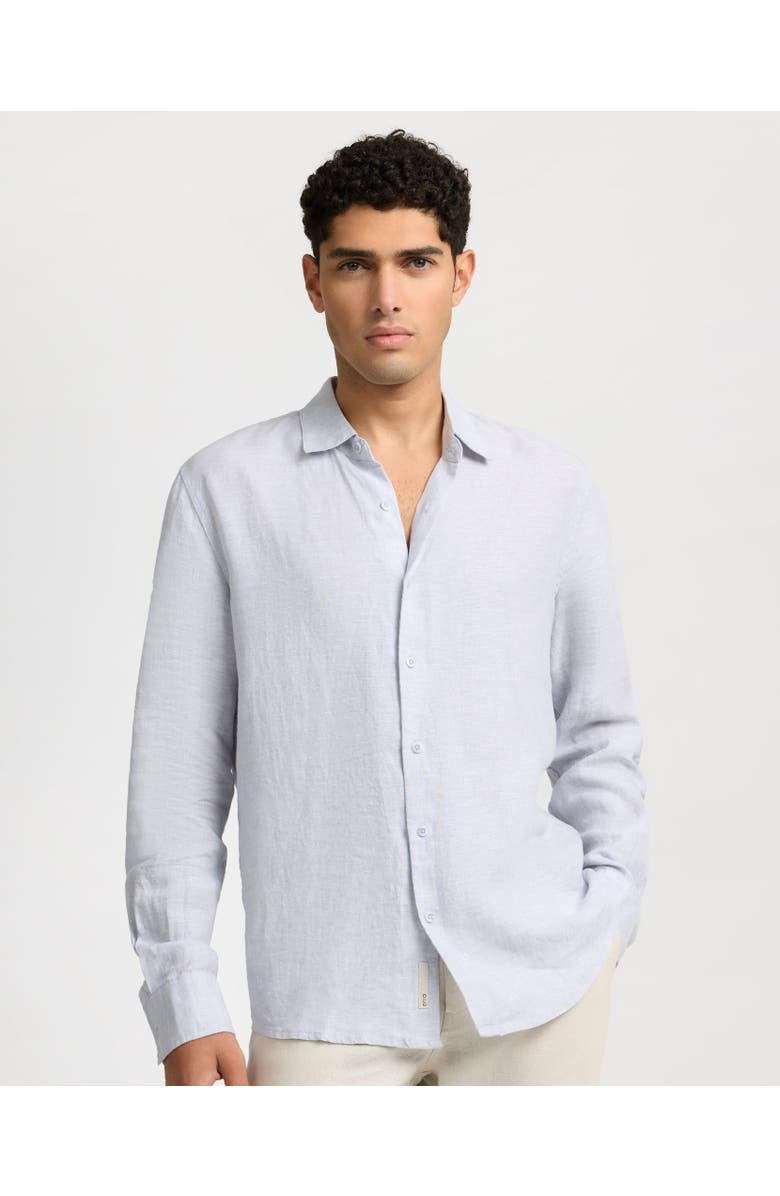 Onia Linen Long Sleeve Shirt, Main, color, Light Grey