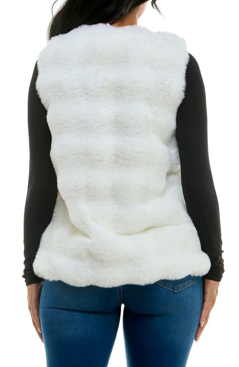Nina Leonard Novelty Faux Fur Vest, Alternate, color, Ivory