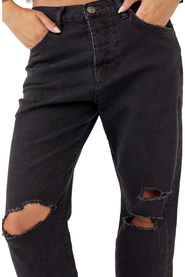 Bren Distressed Boyfriend Jeans, Alternate, color, BLACK