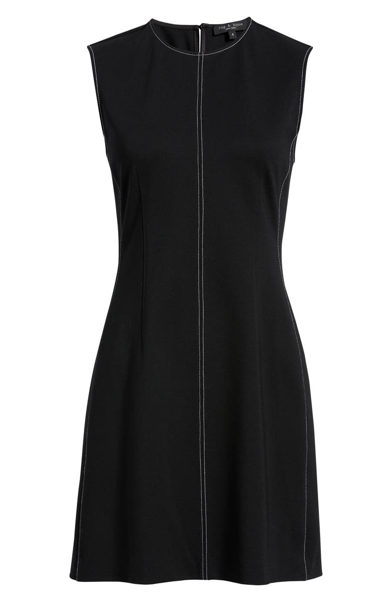 rag & bone Irene Contrast Embroidery Minidress, Alternate, color, Black