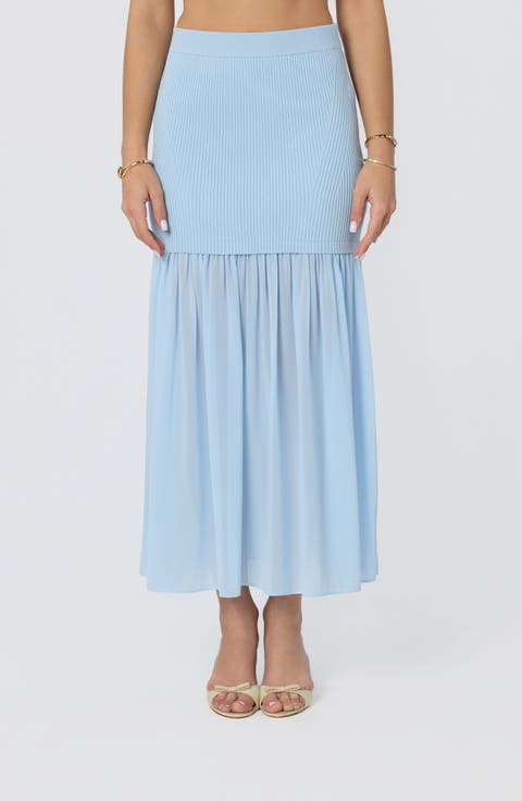 Halie Mixed Media Maxi Skirt