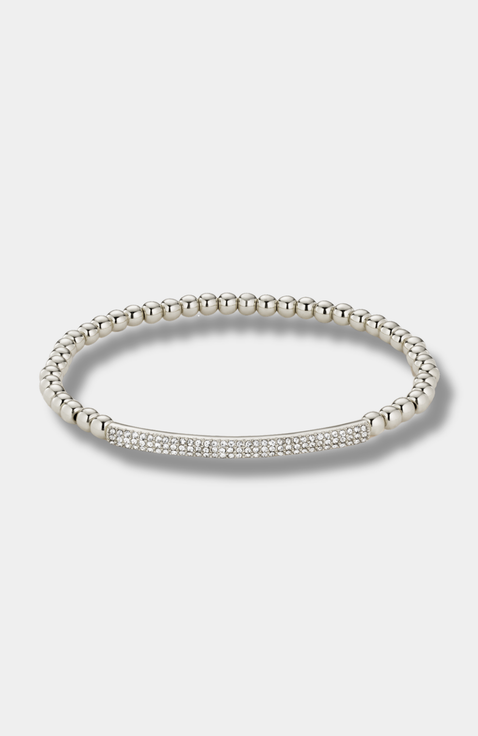 Tribute Beaded Stretch Bracelet with Pave Bar