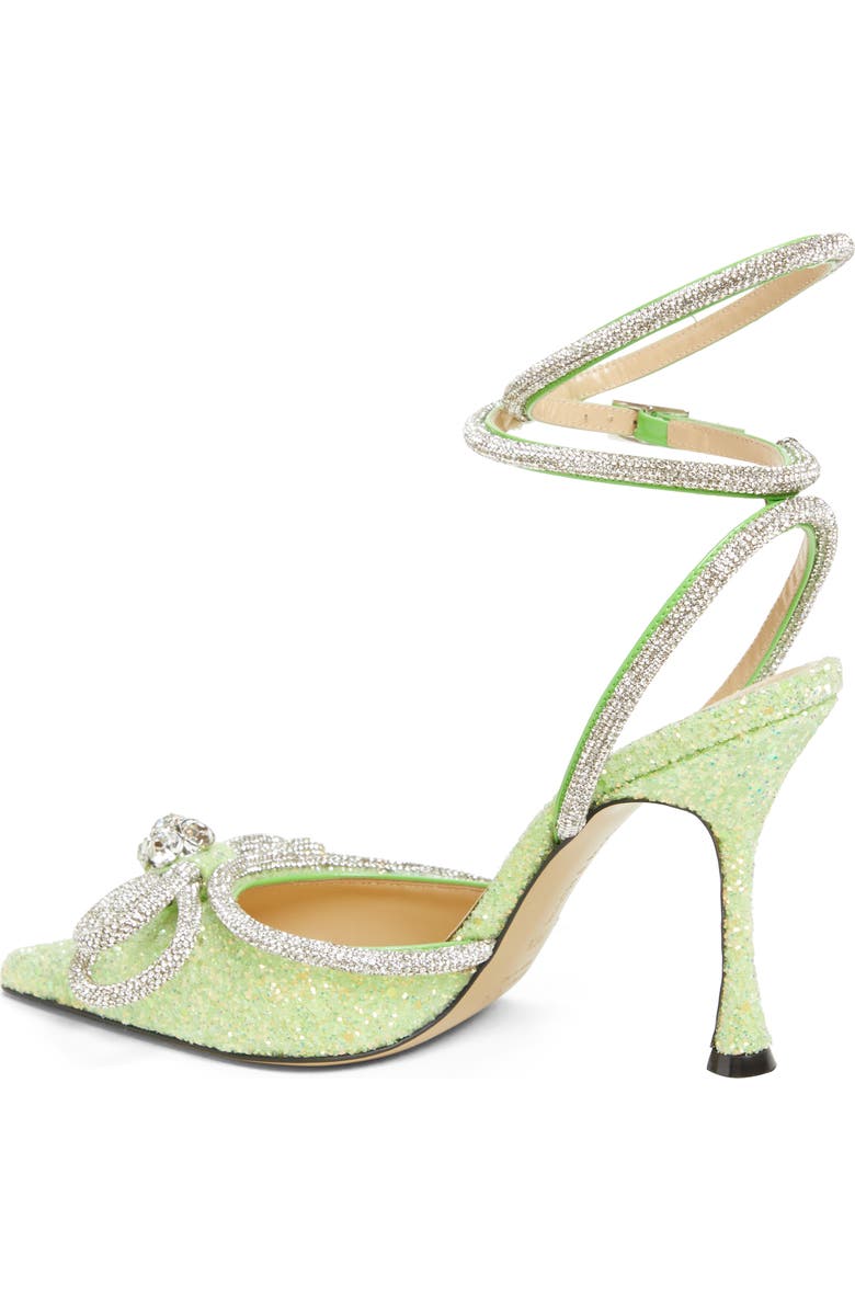 Mach & Mach Glitter Double Crystal Bow Pointed Toe Pump, Alternate, color,
