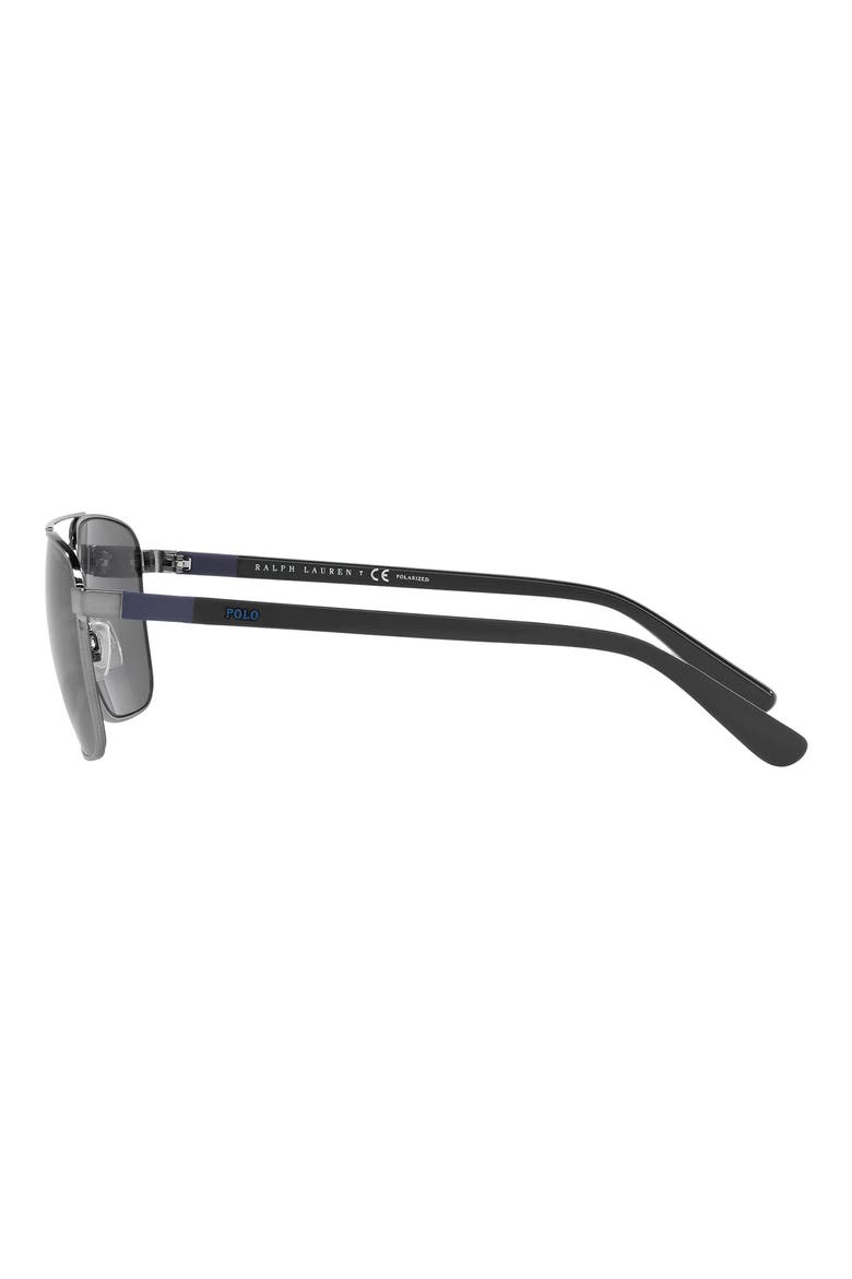 59mm Polarized Pillow Sunglasses, Alternate, color, SHINY GUNMETAL / POLAR GREY