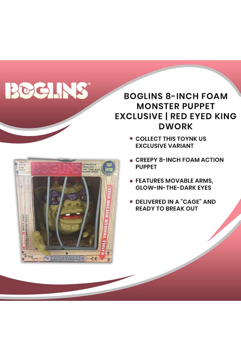 Boglins 8-Inch Foam Monster Puppet Exclusive | Red Eyed King Dwork, Alternate, color, Green