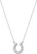 Adina Reyter Baguette Diamond Horseshoe Pendant Necklace