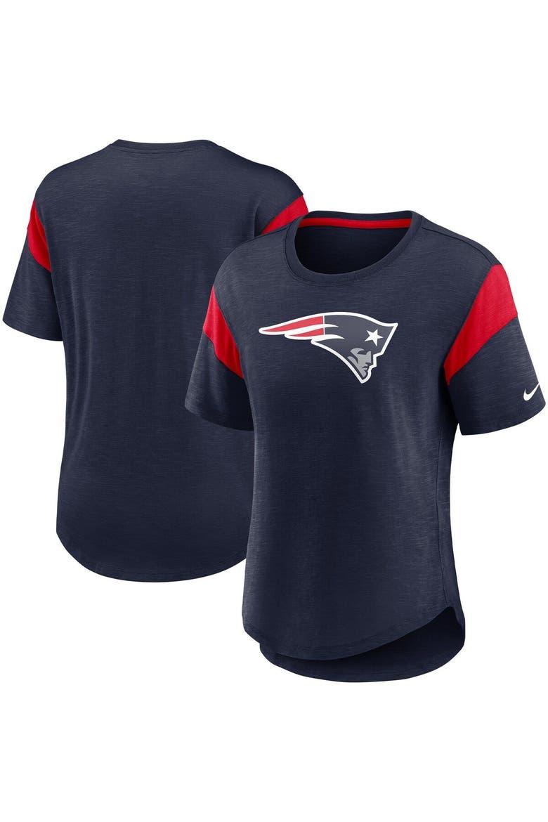 Women's Nike Heather Navy New England Patriots Primary Logo Fashion Top, Main, color, Heather Navy