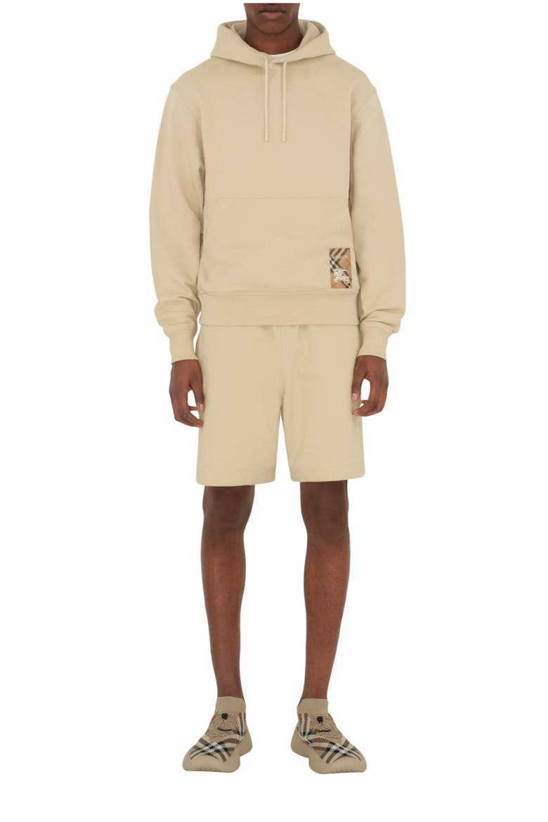 Check Label Cotton Shorts, Main, color, Nutmeg
