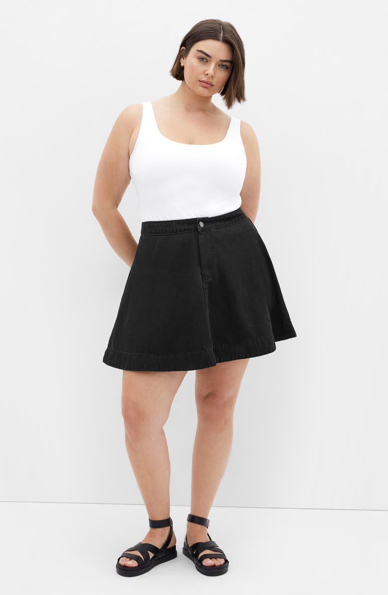 City Chic Flared Denim Skirt, Alternate, color, 