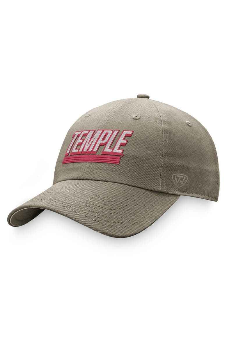 Men's Top of the World Khaki Temple Owls Slice Adjustable Hat, Main, color, Khaki