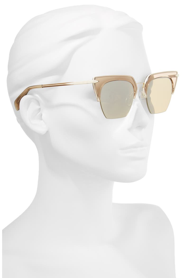 51mm Cat Eye Sunglasses, Alternate, color, OPAL BROWN