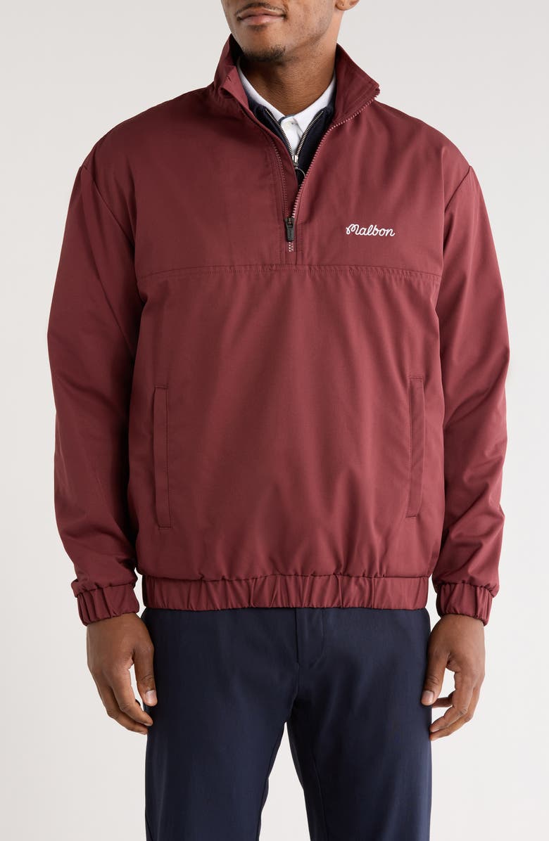 Malbon Golf Noah Quarter Zip Pullover, Main, color, Red Mahogany