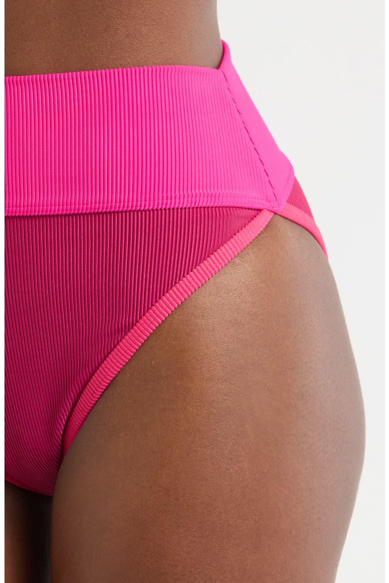 Emmy Colorblock High Waist Bikini Bottoms, Alternate, color, SORBET RED